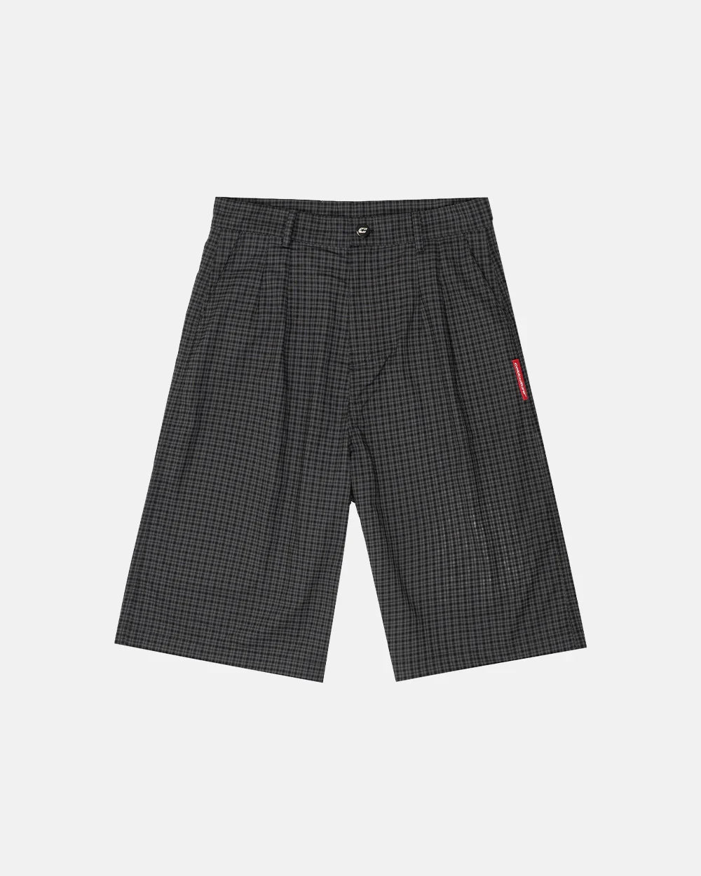 Cold Culture check parachute jort dark grey
