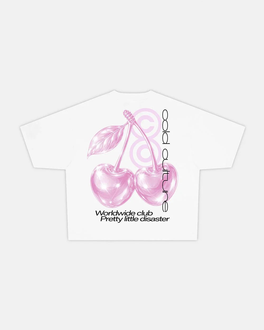 Cold Culture berry tee white