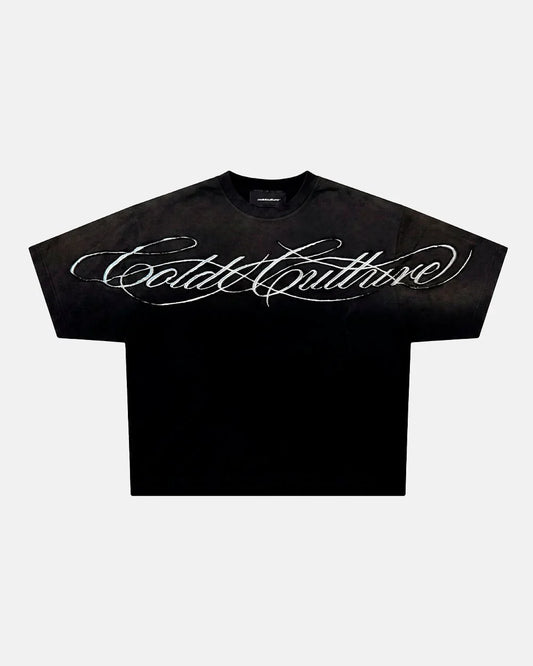 Cold Culture crossed script tee 2.0 black