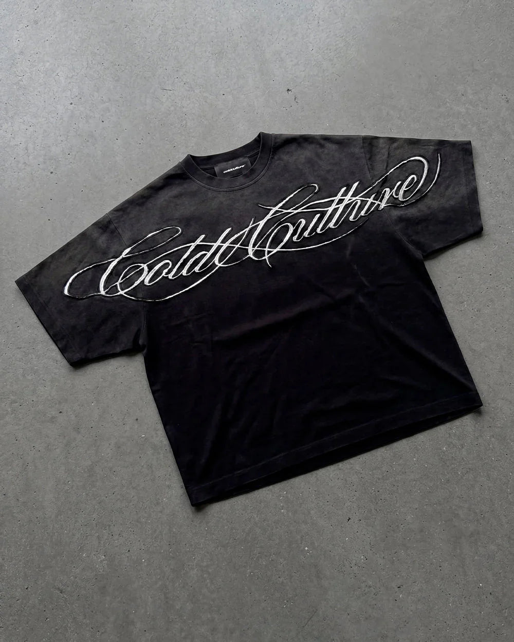 Cold Culture crossed script tee 2.0 black