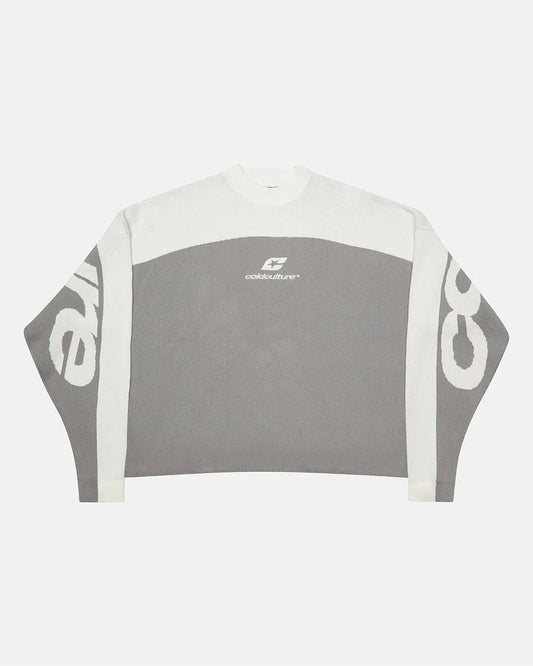 Cold Culture curved knit grey & white
