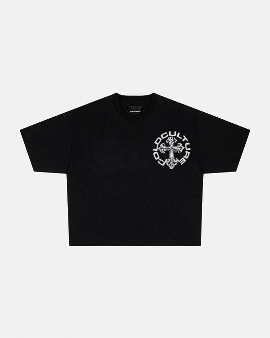 Cold Culture discharge tee black