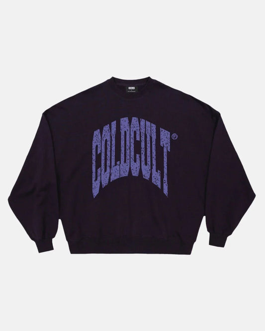 Cold Culture disorted crewneck ultramarine purple