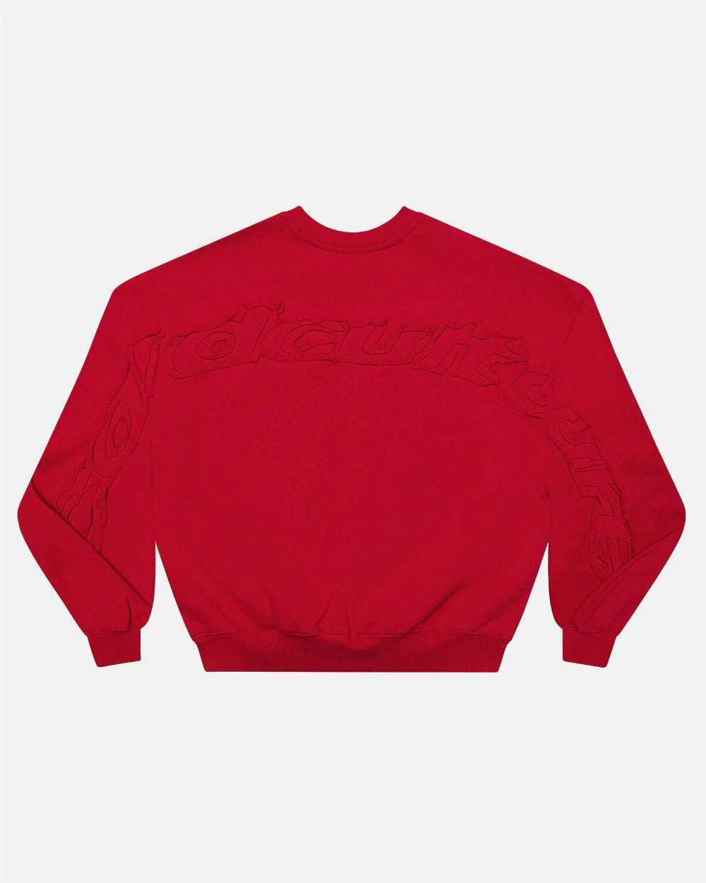 Cold Culture distress curved crewneck red