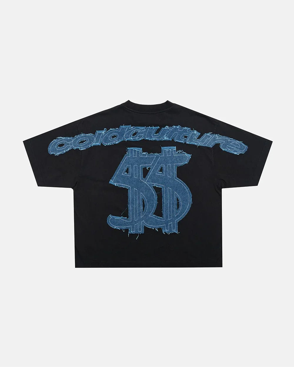 Cold Culture distressed dollar tee black