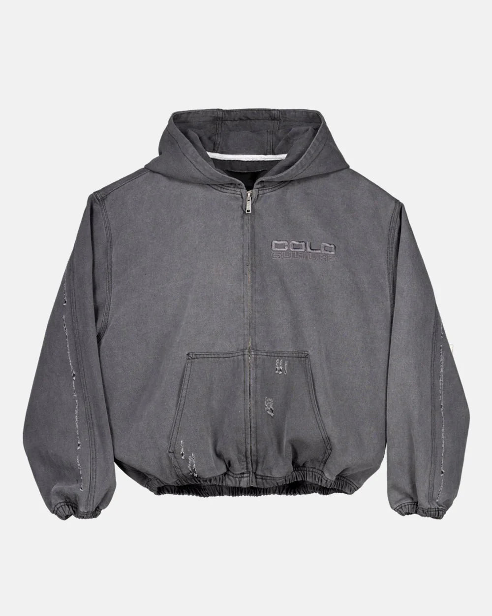 Cold Culture double c stars zip jacket heavy grey denim