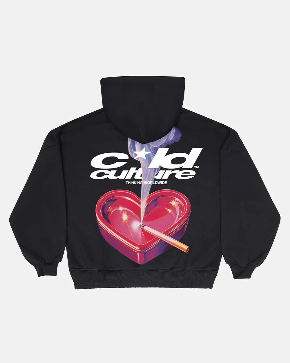 Cold Culture heart ashtray hoodie black
