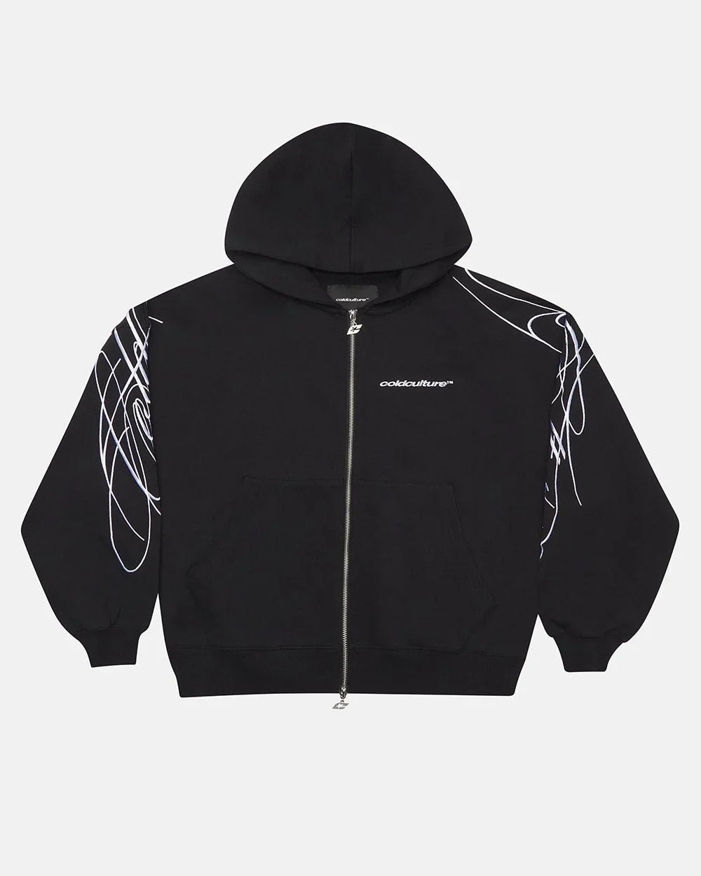 Cold Culture new script zip hoodie black