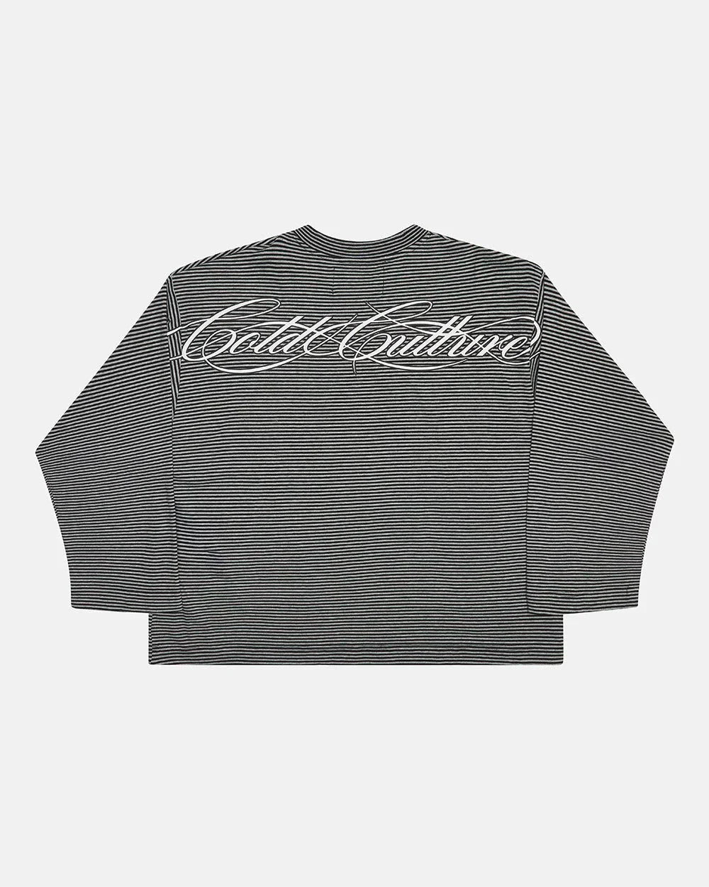 Cold Culture script stripes long sleeve black