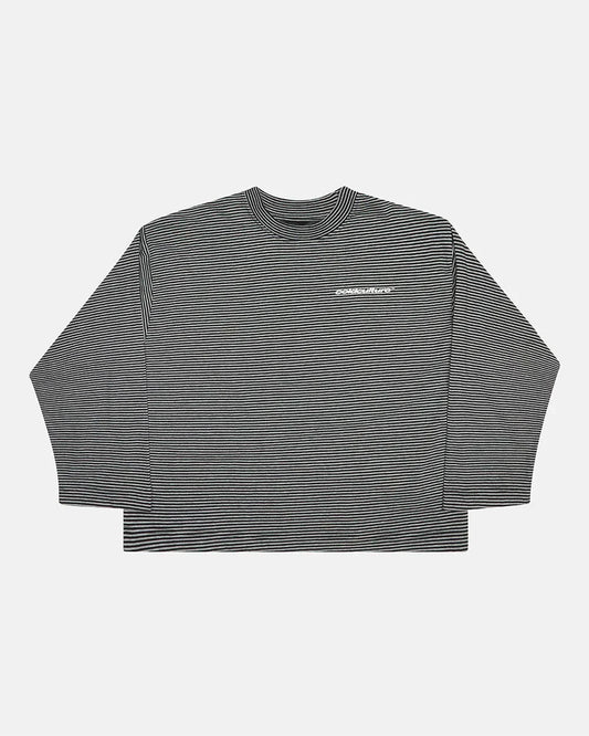 Cold Culture script stripes long sleeve black
