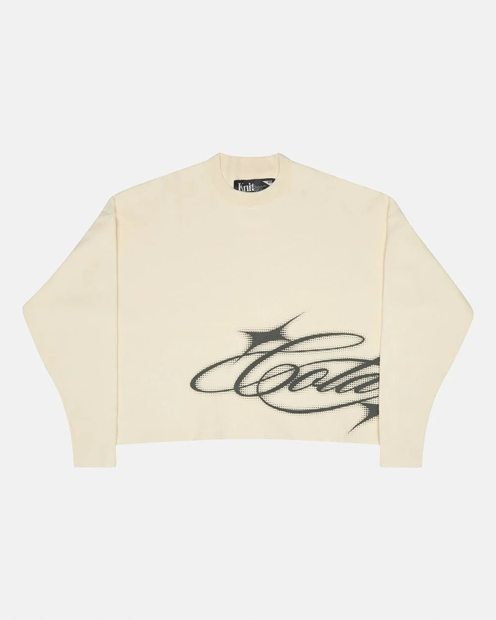 Cold Culture sparkly script knit off white