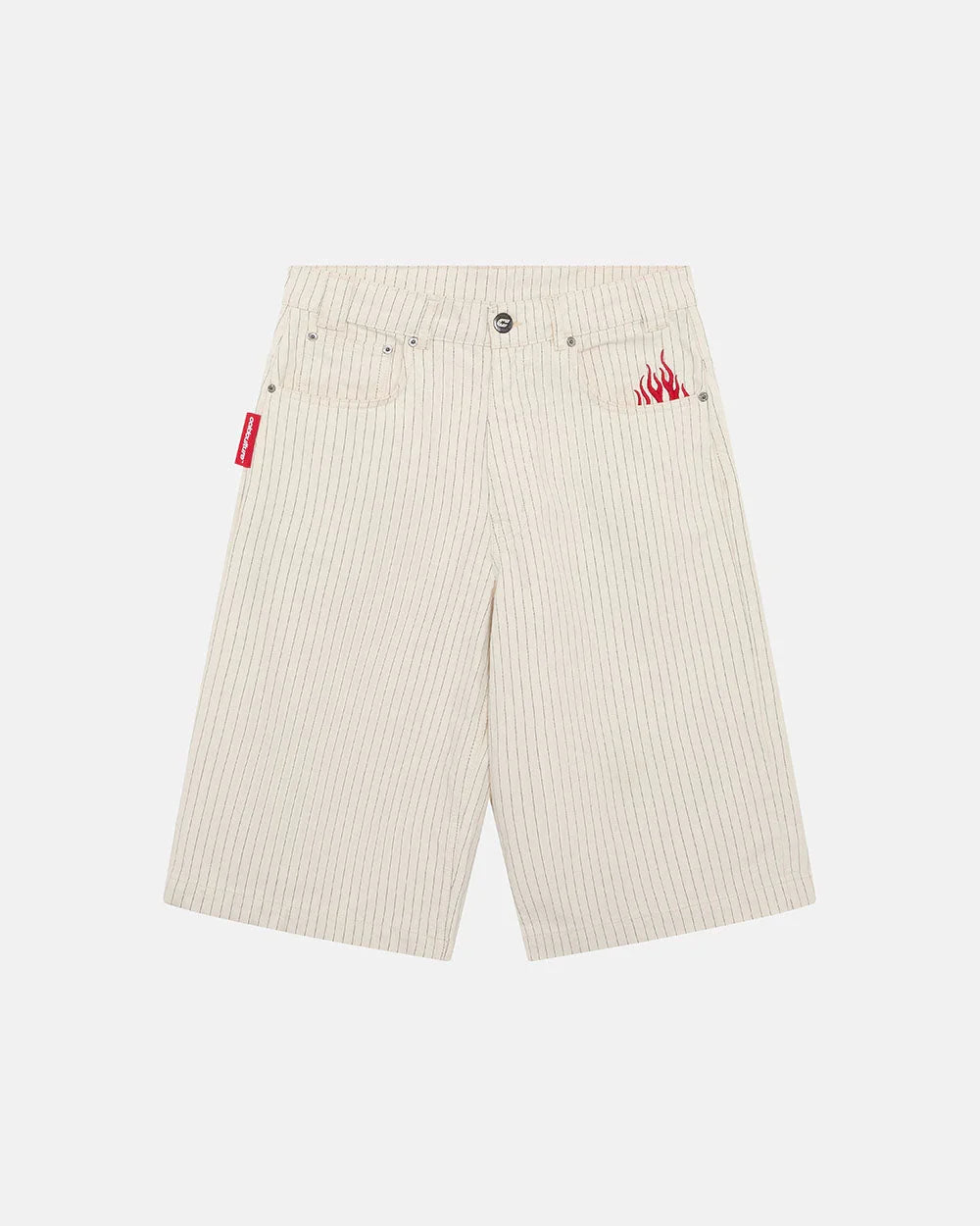 Cold Culture stripe fade jorts white