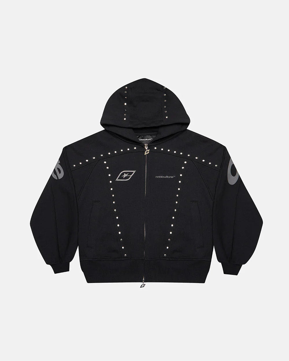 Cold Culture stud zip hoodie black