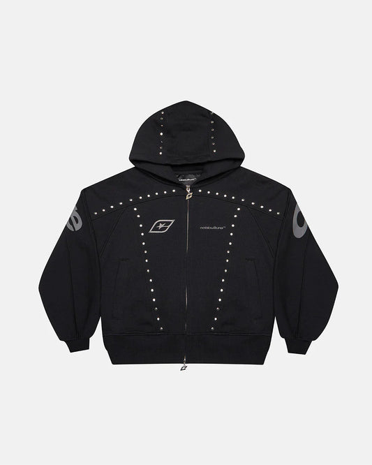 Cold Culture stud zip hoodie black