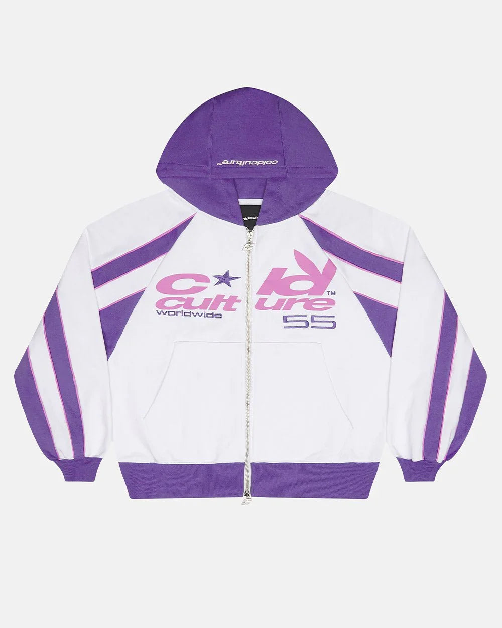 Cold Culture tease me zip hoodie white & purple