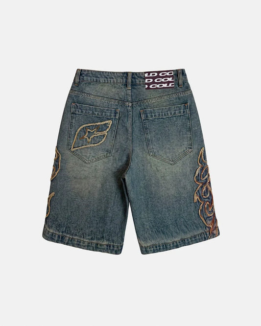 Cold Culture tribal distressed v2 shorts green